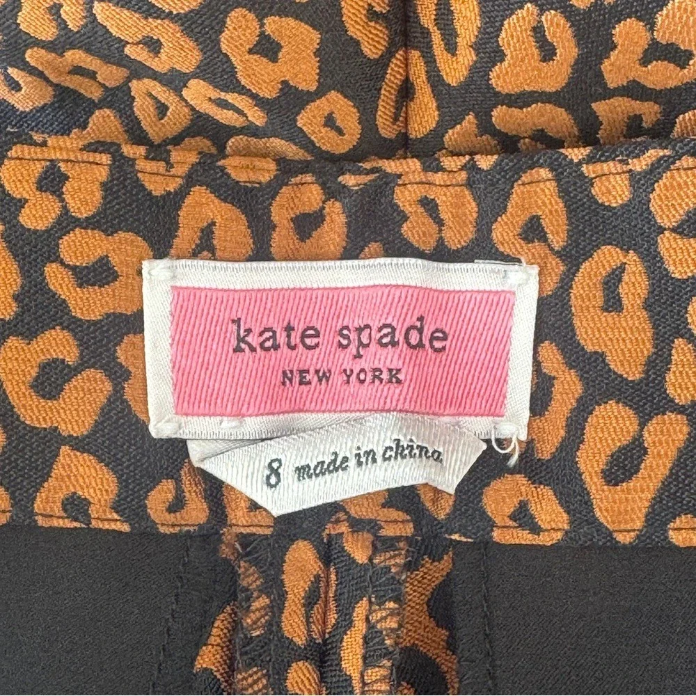 Kate‎ Spade Size 8 Flora Leopard Jacquard Crop Trouser Pants